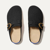 The Buckle Clog - Soft Black Bouclé