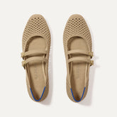 The Double Buckle Mary Jane - Dune Mesh